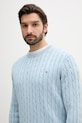 Βαμβακερό πουλόβερ Tommy Hilfiger μπλε MW0MW39524