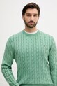 Tommy Hilfiger pulover de bumbac verde MW0MW39524