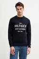Tommy Hilfiger sweter bawełniany aplikacja granatowy MW0MW39533