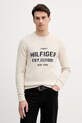 Tommy Hilfiger sweter bawełniany aplikacja beżowy MW0MW39533