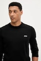 BOSS Green pamut pulóver fekete 50541940