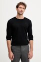 Karl Lagerfeld sweter wełniany okrągły czarny 553399.655000