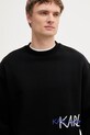 Karl Lagerfeld hanorac de bumbac negru 553904.705112