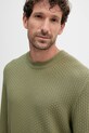 Хлопковый свитер BOSS зелёный 50545283