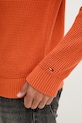 Tommy Jeans sweter bawełniany DM0DM22098 pomarańczowy