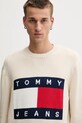 Tommy Jeans pulover de bumbac bej DM0DM22105