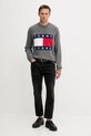 Βαμβακερό πουλόβερ Tommy Jeans DM0DM22105 γκρί AW25