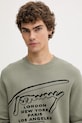 Хлопковый свитер Tommy Jeans зелёный DM0DM22253