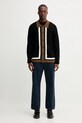 HUGO kardigan z wełną 50543770 czarny AW25