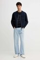 United Colors of Benetton sweter bawełniany 10C1K10AI granatowy AW25