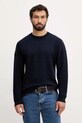 United Colors of Benetton sweter z dodatkiem wełny okrągły granatowy 1Y6SK10A7