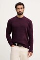 United Colors of Benetton sweter z domieszką wełny okrągły bordowy 1L5YU10AD