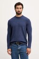 United Colors of Benetton sweter z domieszką wełny okrągły niebieski 1L5YU10AD