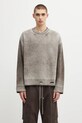 Represent sweter dwustronny wełniany Reversible Fade Out okrągły brązowy MLM100217