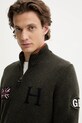 Hackett London kardigan wełniany zielony HM7000052