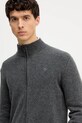 Шерстяной кардиган Hackett London серый HM7000077