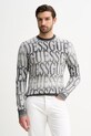 Guess sweter z domieszką wełny JOSHWA okrągły szary M5BR24.Z0500