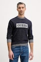 Guess sweter z dodatkiem wełny JACK okrągły granatowy M5BR28.Z0531