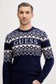 Guess sweter z domieszką wełny granatowy M5BR61.Z4142