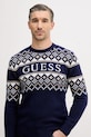 Guess sweter z domieszką wełny granatowy M5BR61.Z4142
