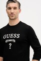 Guess sweter z domieszką jedwabiu HAMMOND czarny M5YR00.Z0122