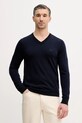 Guess sweter z domieszką jedwabiu DAREN szpic granatowy M5YR27.Z0122