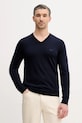 Guess sweter z domieszką jedwabiu DAREN szpic granatowy M5YR27.Z0122