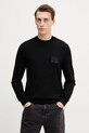 Armani Exchange sweter wełniany okrągły czarny XM001329.AF11982