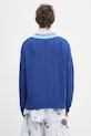 Îmbrăcăminte Sky High Farm pulover Cableknit v-neck SHF07N007 albastru