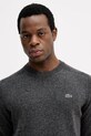 Lacoste sweter z dodatkiem wełny szary AH5173