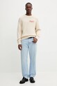 Kenzo sweter z wełną FF65PU7453CF beżowy AW25