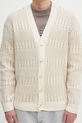 Шерстяной кардиган Drôle de Monsieur Le Cardigan Torsades Bicolore бежевый H.CA160.WO018
