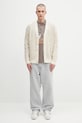 Шерстяной кардиган Drôle de Monsieur Le Cardigan Torsades Bicolore H.CA160.WO018 бежевый