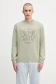 Drôle de Monsieur maglione in lana La Maille Slogan Tresses lana verde H.PO191.WO023
