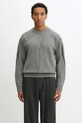 Axel Arigato sweter z dodatkiem wełny Stitch paneled okrągły szary A3401001