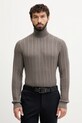 Joop! sweter z dodatkiem wełny średniej grubości brązowy 30047372