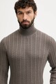 Joop! sweter z dodatkiem wełny brązowy 30047372