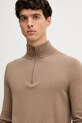 Joop! sweter z dodatkiem wełny brązowy 30048172