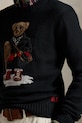 Πουλόβερ με μείγμα κασμίρ Polo Ralph Lauren μαύρο 710982140