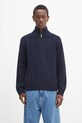 A.P.C. sweter wełniany Pull Theo wełna granatowy WVBCZ.H23416