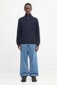 A.P.C. sweter wełniany Pull Theo WVBCZ.H23416 granatowy
