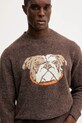Pepe Jeans sweter z domieszką wełny brązowy PM7000023