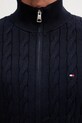 Tommy Hilfiger sweter bawełniany MW0MW40440 granatowy