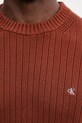 Calvin Klein Jeans sweter bawełniany brązowy LV04RD314G