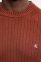Хлопковый свитер Calvin Klein Jeans коричневый LV04RD314G