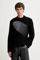 MM6 Maison Margiela sweter wełniany okrągły czarny SH2HL0029.M13173.900S