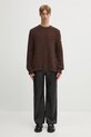 MM6 Maison Margiela sweter wełniany SH2HL0034.M13174.961 brązowy