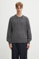 Kenzo sweter bawełniany Gots Kenzo Weave Jumper gładkie szary FF55PU7083CB