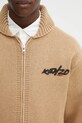 Kenzo sweter wełniany Rws Futura Zipped Cardigan zielony FF65CA7413CK