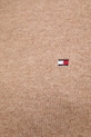 Tommy Hilfiger sweter wełniany MW0MW40438 brązowy